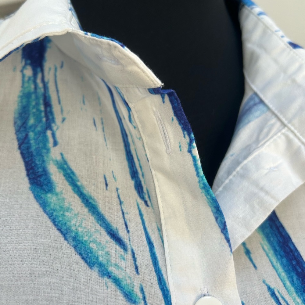 Abstract Print Button-Up Dress - Picture 4 of 9